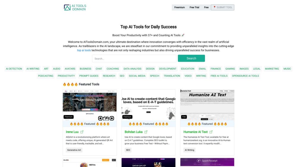 Aitoolsdomain Com website screenshot