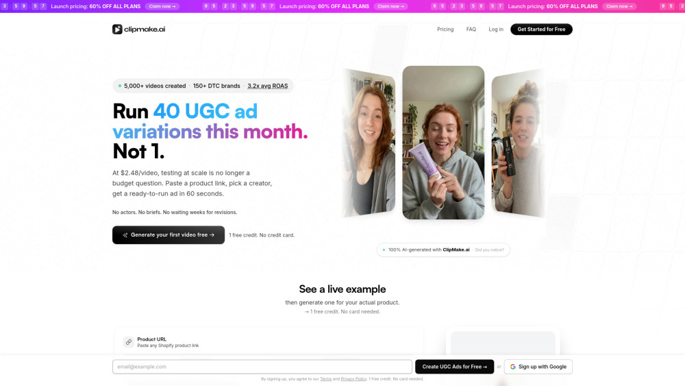 Clipmake Ai website screenshot