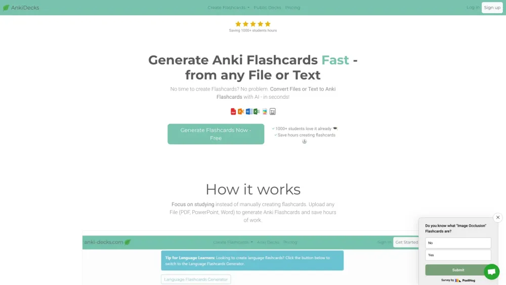 Anki Decks Com website screenshot