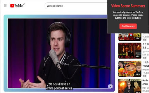 Video Scene Summary With Chatgpt website screenshot
