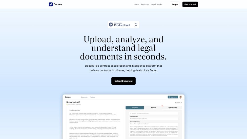 Docses website screenshot