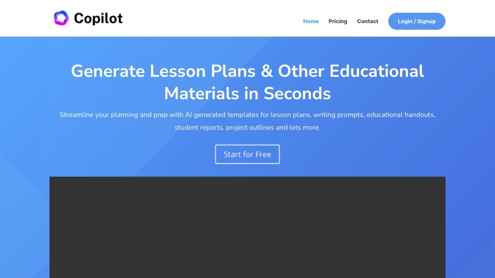 Education Copilot website screenshot