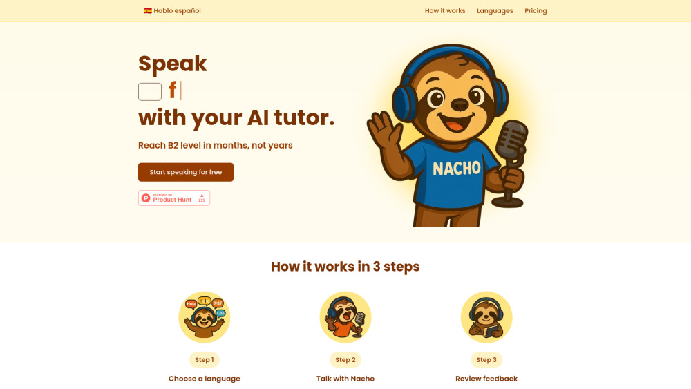 Hablo Pro website screenshot
