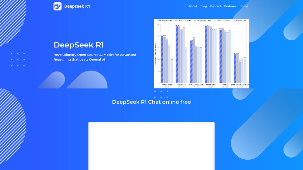 Deepseek R1 website screenshot