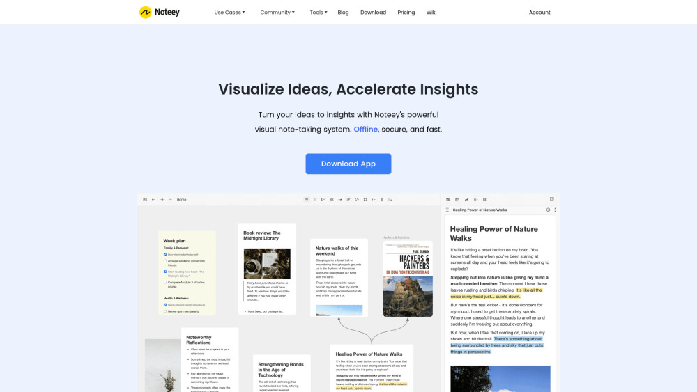 Noteey website screenshot