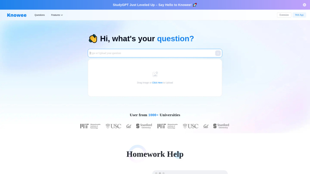 Knowee Ai website screenshot