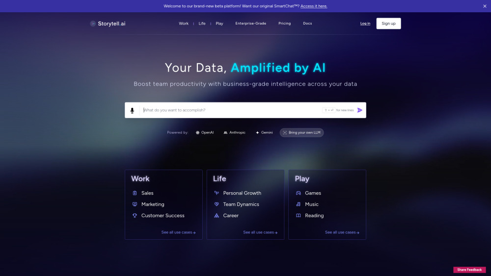 Storytell Ai website screenshot