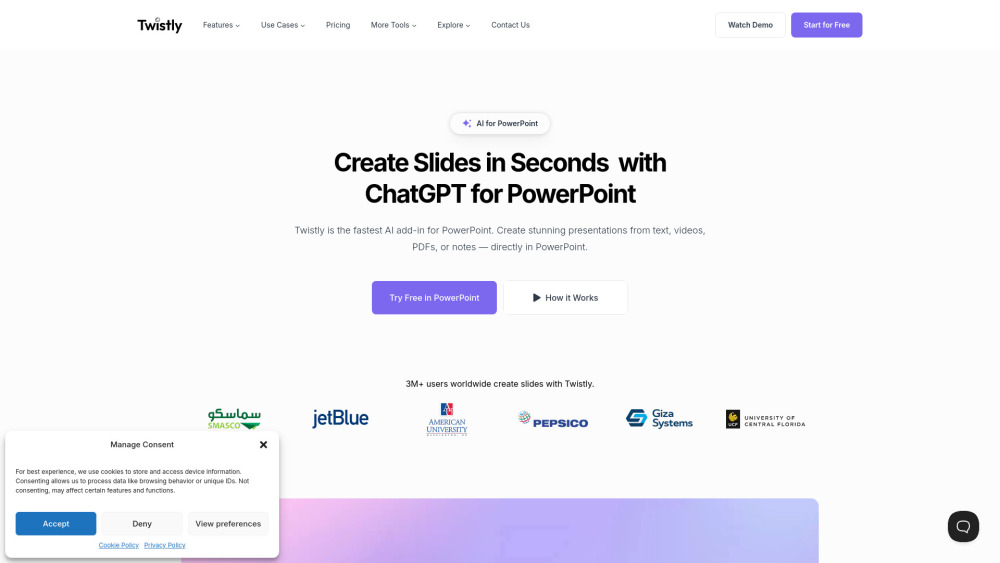 Twistly website screenshot