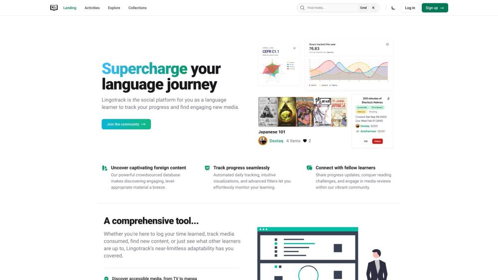 Lingotrack website screenshot