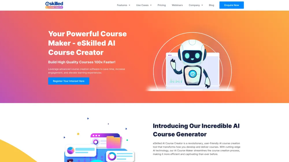 Eskilled Ai Course Creator Ai website screenshot