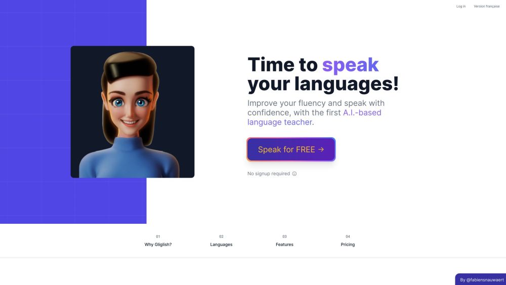 Gliglish website screenshot