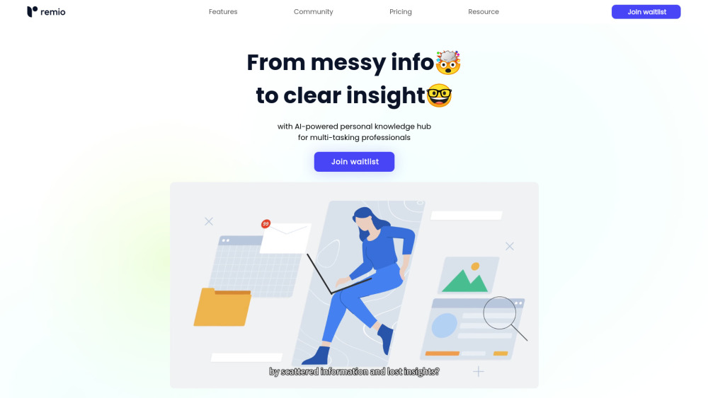 Remio Ai website screenshot
