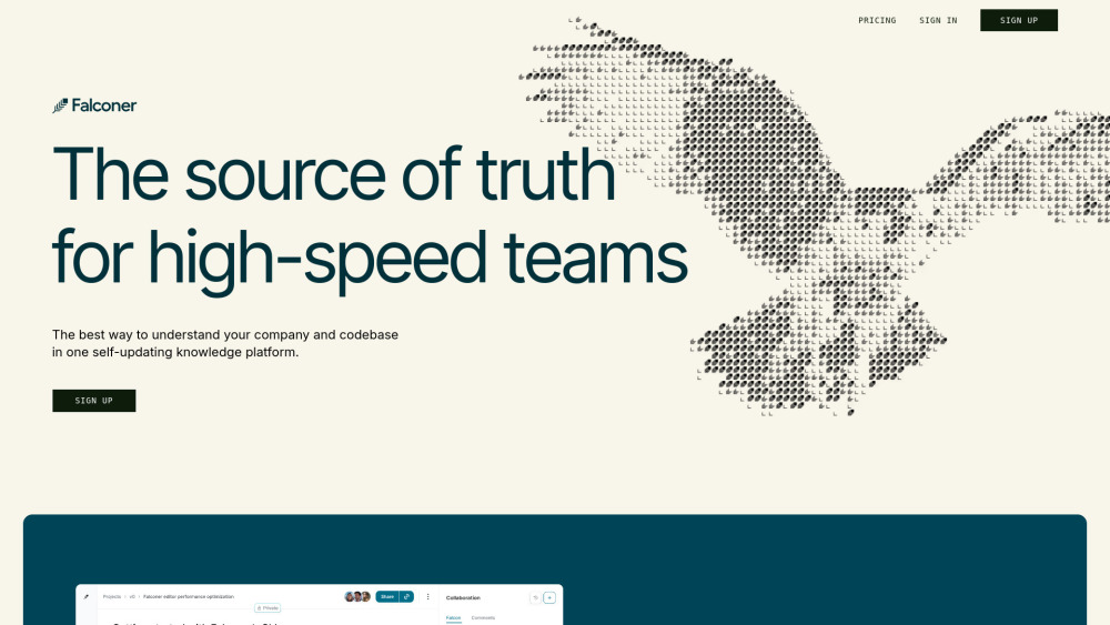 Falconer website screenshot