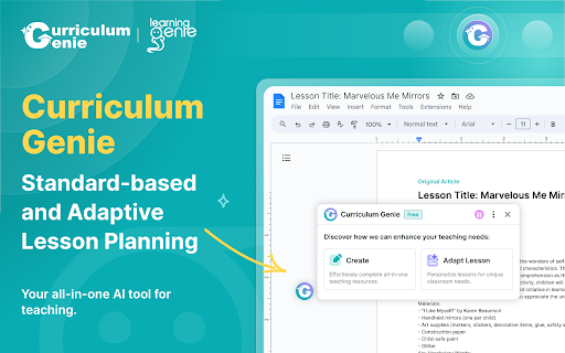 Curriculum Genie website screenshot
