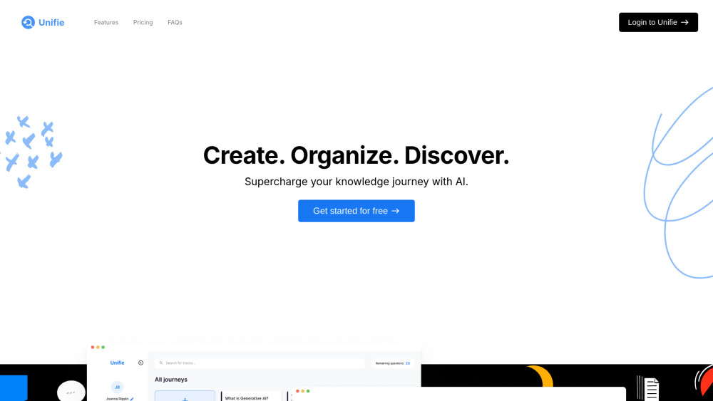 Unifie By Typeless website screenshot