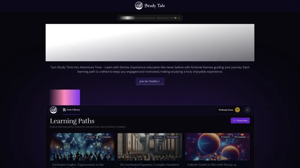 Study Tale Themed Learning And Education website screenshot