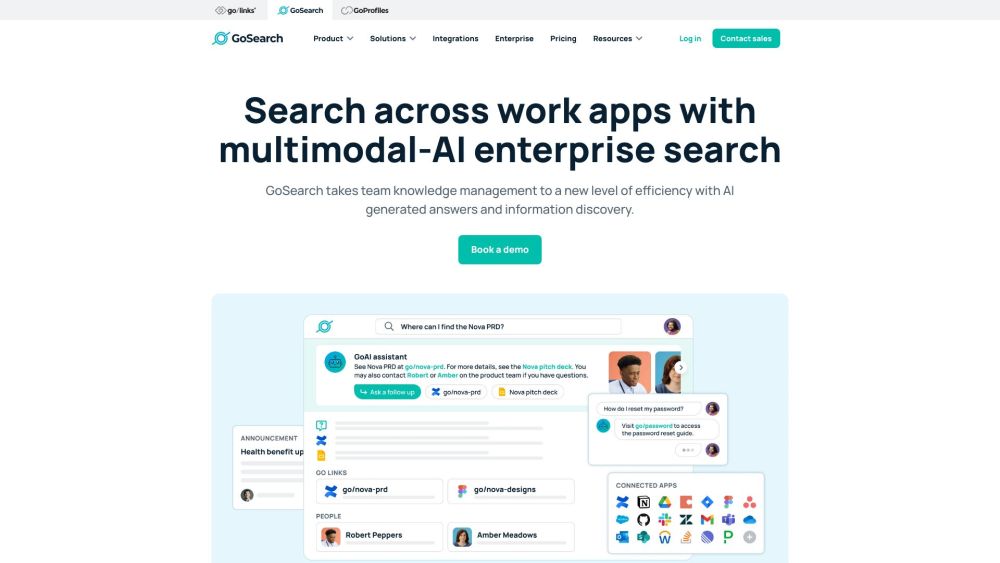 Gosearch website screenshot