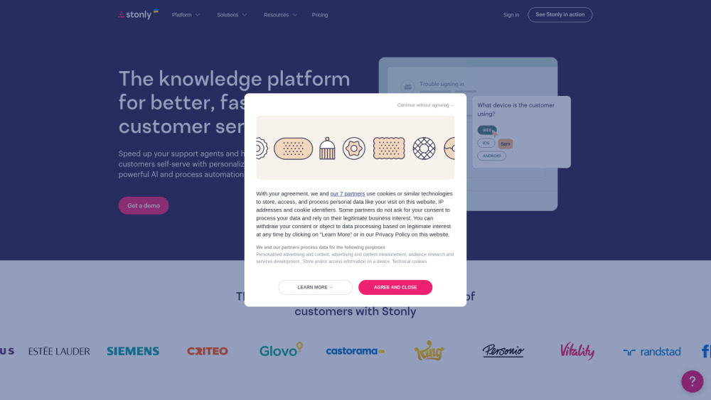Stonly website screenshot