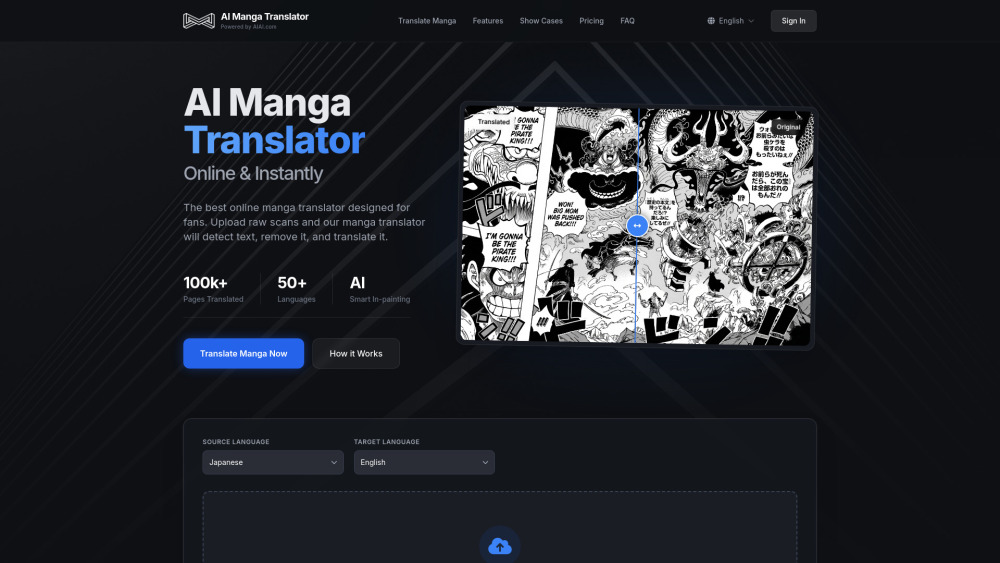 Manga Translator 1 website screenshot