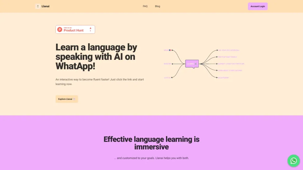 Llanai website screenshot