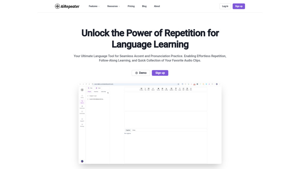 Airepeater website screenshot