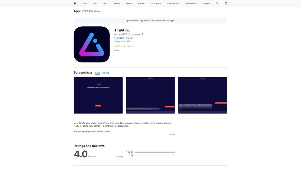 Tinyai website screenshot