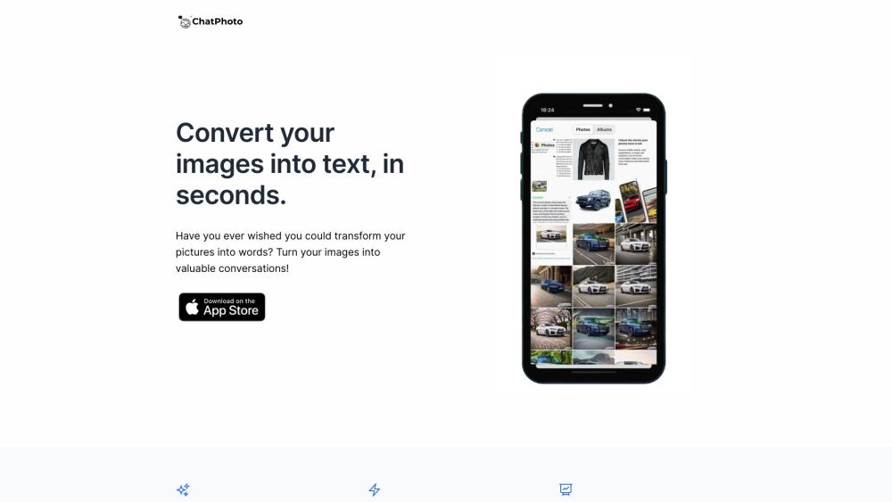 Chatphoto Ai Image To Text website screenshot
