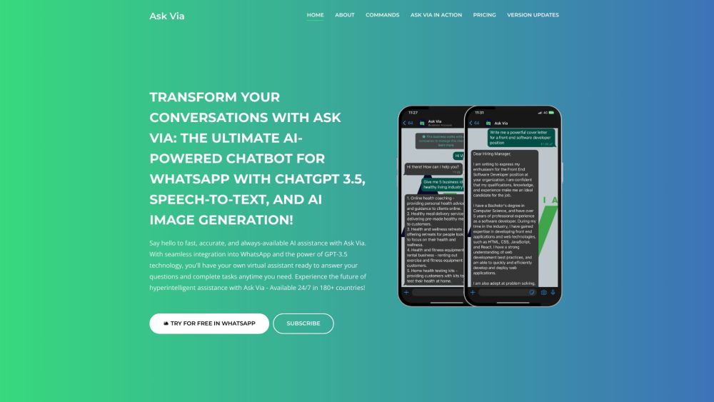 AskVia website screenshot