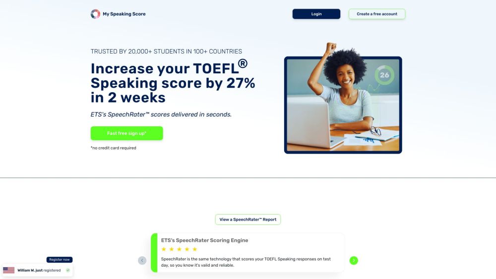 Myspeakingscore Com website screenshot