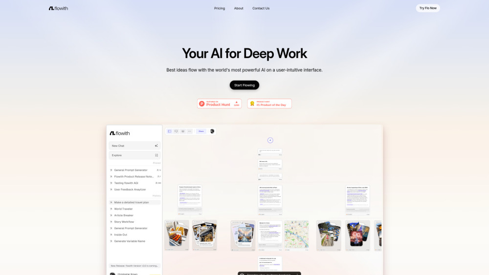 Flowith website screenshot