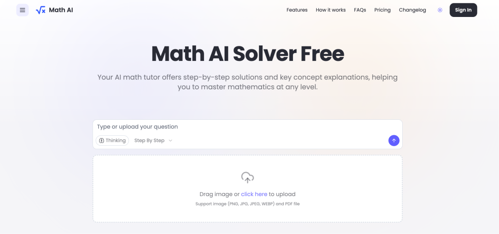 Math Ai Solver Free Online website screenshot