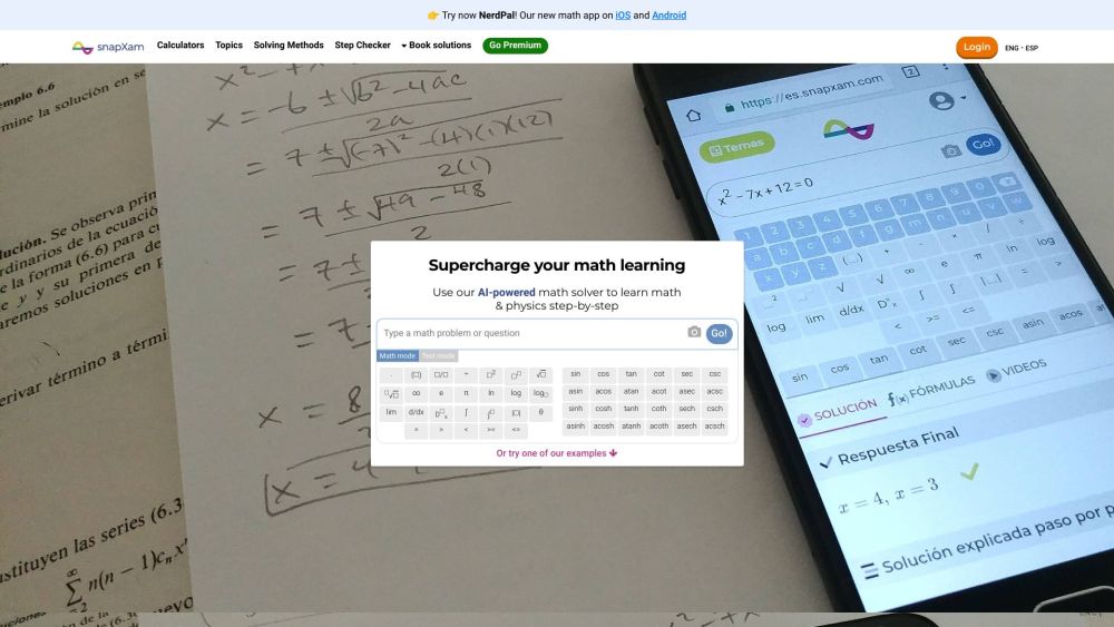 Snapxam website screenshot
