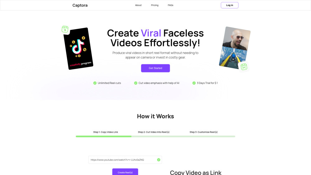 Captora Ai website screenshot
