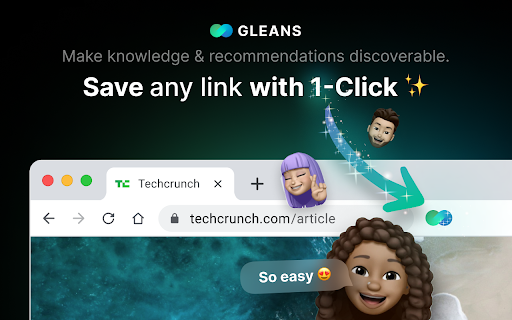 Save To Gleans website screenshot