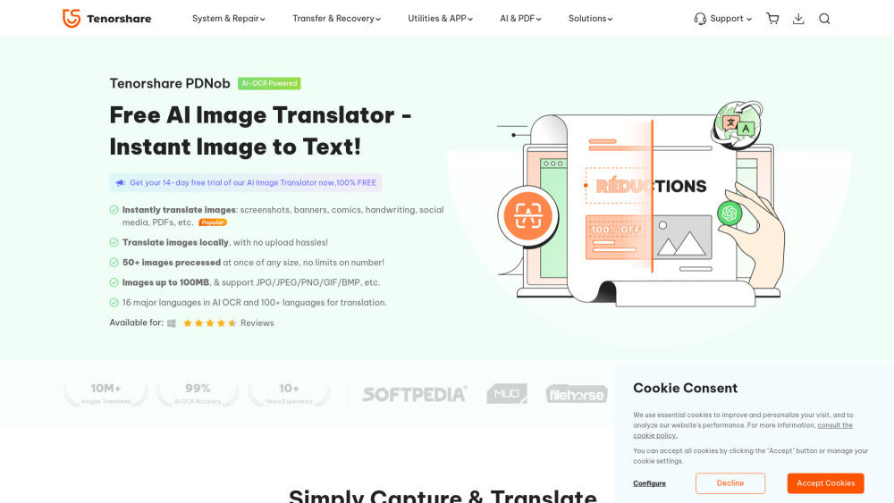 Pdnob Image Translator website screenshot