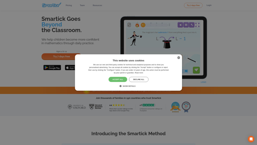 Smartick Es website screenshot