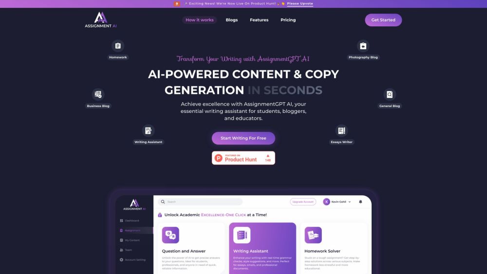 Assignmentgpt Ai website screenshot