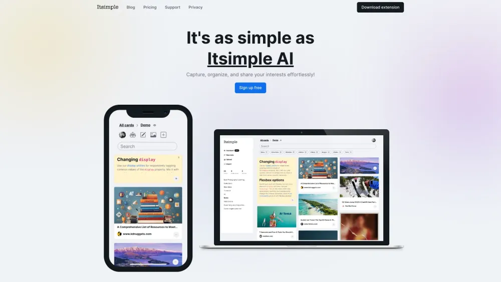 Itsimple Ai website screenshot