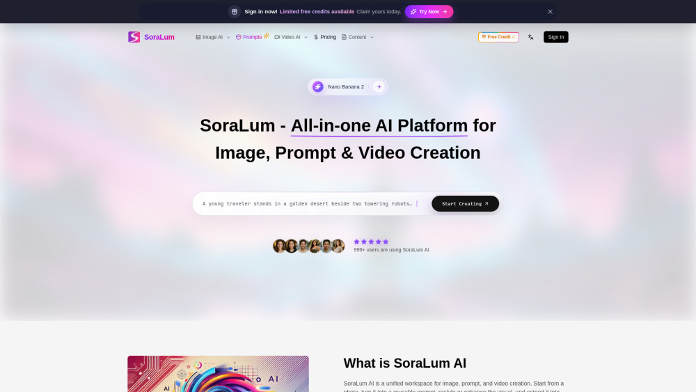 Soralum Ai website screenshot