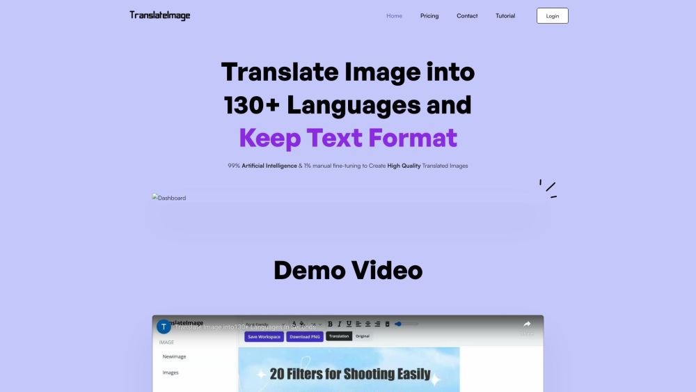 Translateimages website screenshot