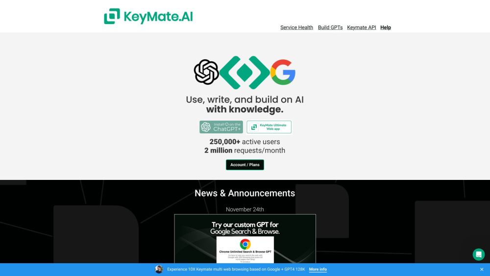 Keymate Ai website screenshot