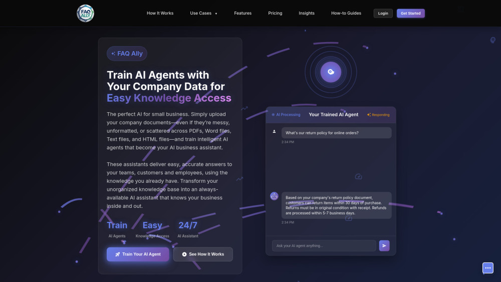 Faq Ally website screenshot