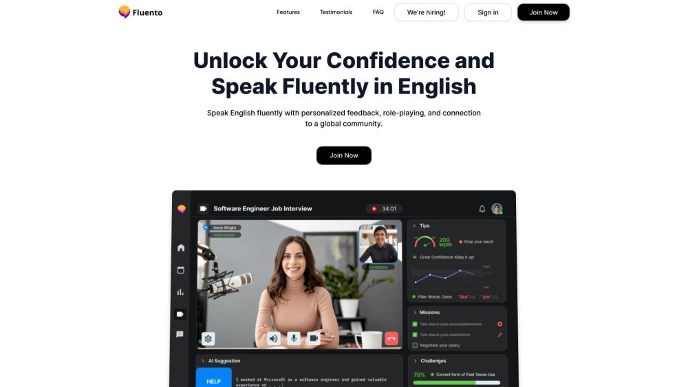 Fluento website screenshot