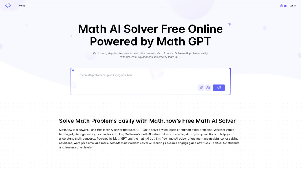 Math Now Free Math Ai Solver Powered By Math Gpt website screenshot