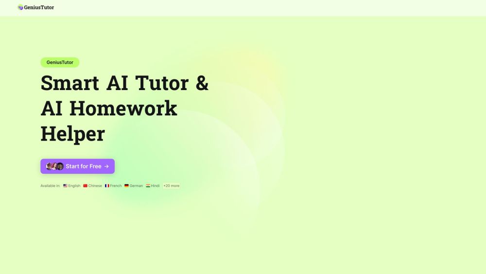 Geniustutor Ai website screenshot