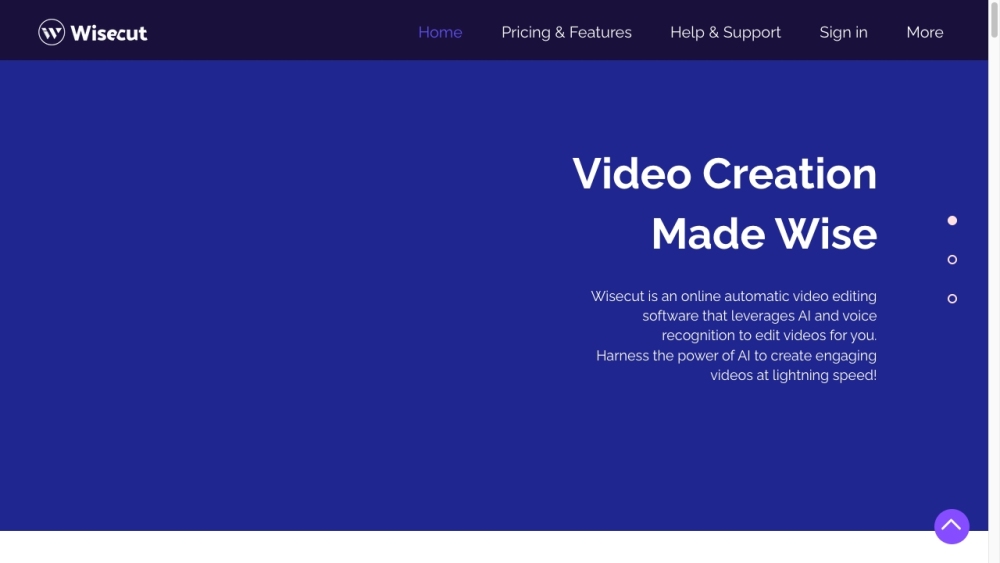 Wisecut website screenshot