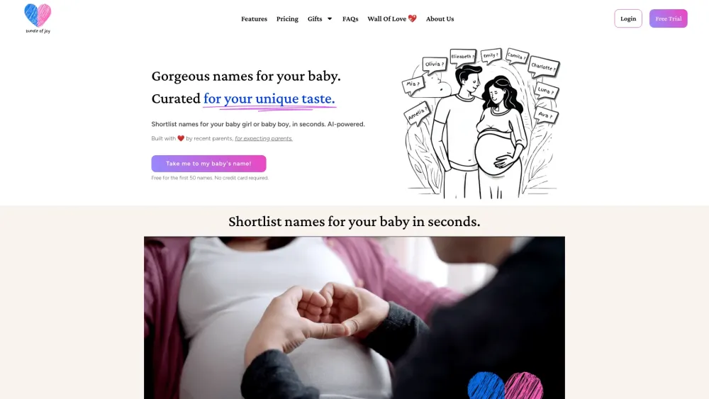Bundle Of Joy website screenshot