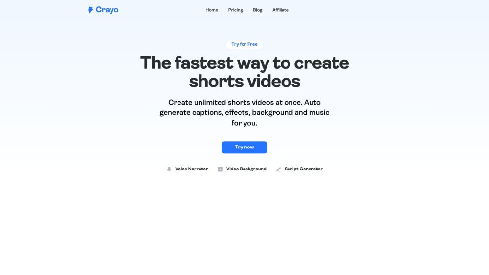Crayo Ai website screenshot