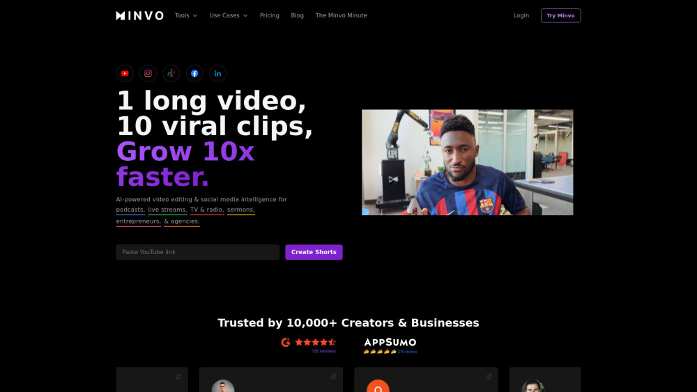 Minvo 2 0 website screenshot