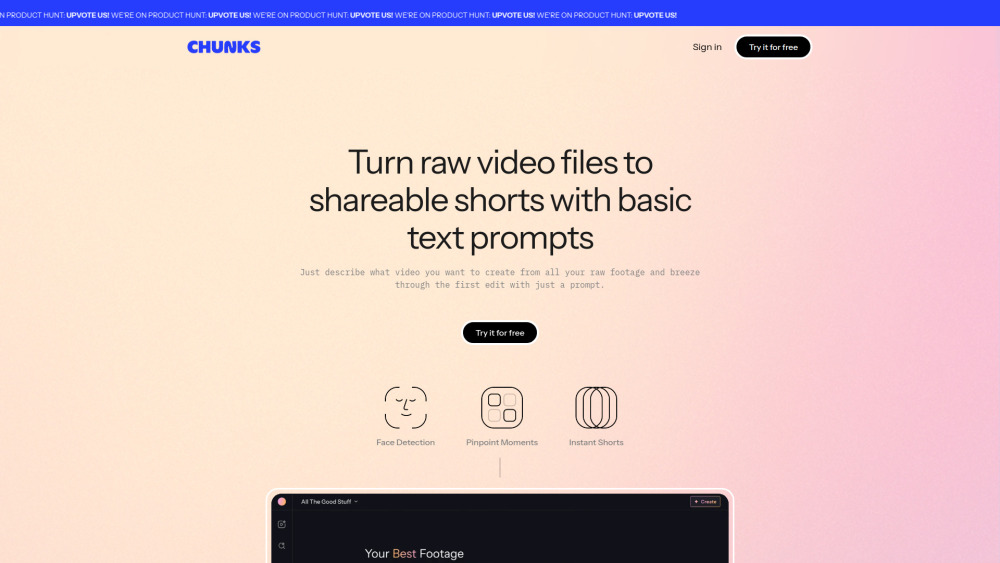 Chunks website screenshot